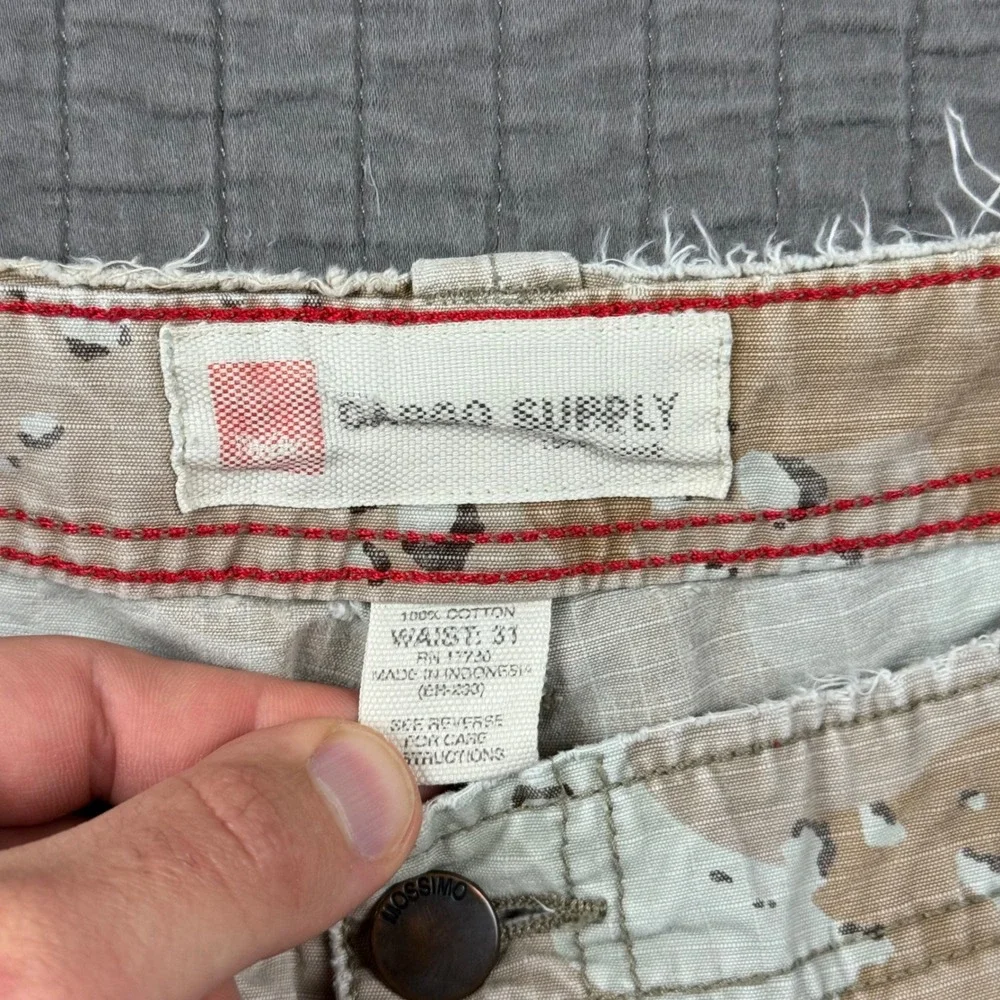 Y2K Mossimo Shorts Men 31 Chocolate Chip Camo Cargo Baggy 12
